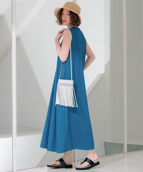 【セール】【杏さん着用/洗える】ALBINIコーコラン ノースリーブ ワンピース（ワンピース）｜23区（ニジュウサンク）