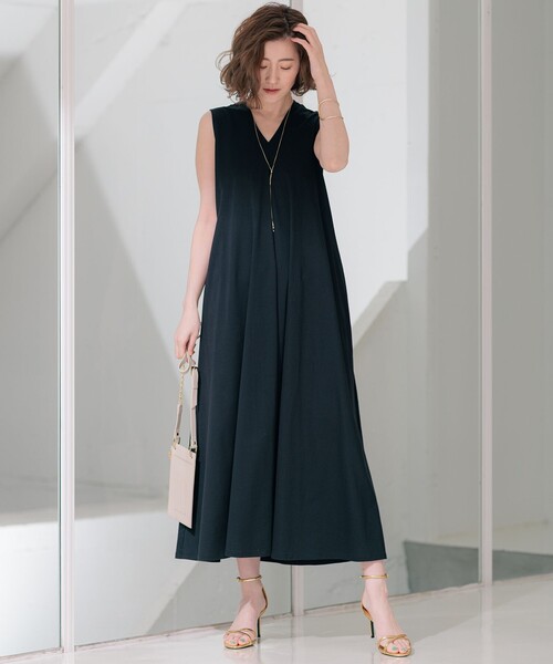【セール】【杏さん着用/洗える】ALBINIコーコラン ノースリーブ ワンピース（ワンピース）｜23区（ニジュウサンク）