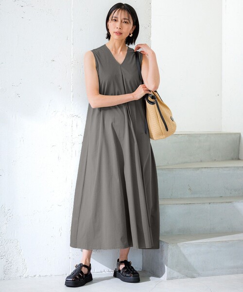 【セール】【杏さん着用/洗える】ALBINIコーコラン ノースリーブ ワンピース（ワンピース）｜23区（ニジュウサンク）