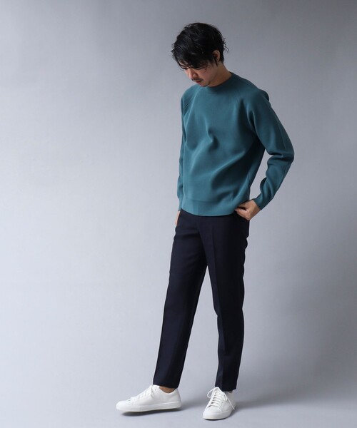 NOLLEY'S goodman(ノーリーズグッドマン)の「【ACTIVE SECT】《限定展開 / ウォッシャブル / 速乾 / 形態安定》クルーネックニット(ニット/セーター・メンズ・ダークネイビー/グレイッシュブルー/オレンジ・M/L)」の15枚目の写真