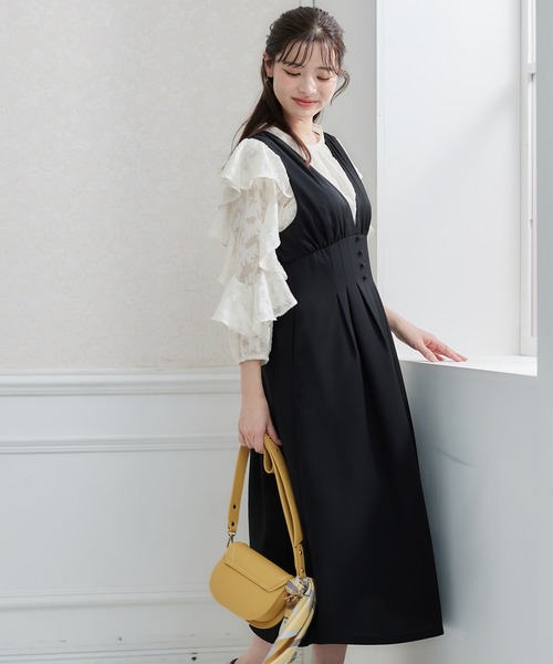 12Twelve Agenda(トゥエルブ アジェンダ)の「花柄ジャガードラッフルスリーブブラウス(シャツ/ブラウス・レディース・アイボリー/ブラック・M)」の7枚目の写真