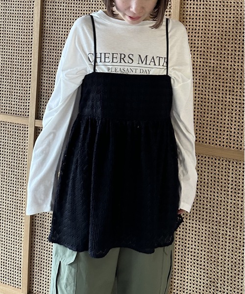 LEPSIM(レプシィム)の「レースキャミチュニック 108532(Tシャツ/カットソー・レディース・オフホワイト/イエロー/ブラック・FREE)」の4枚目の写真
