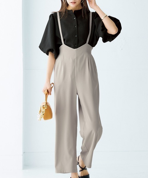 nissen（ニッセン）の「ボリューム袖バンドカラーシャツ（シャツ/ブラウス・レディース・サックスブルー/オフホワイト/ブラック・M/L/LL/S）」の5枚目の写真