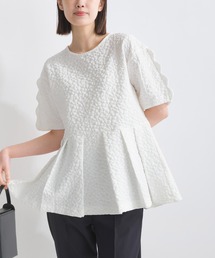 PICCIN | 袖スカラップジャガードペプラムブラウス(シャツ/ブラウス)