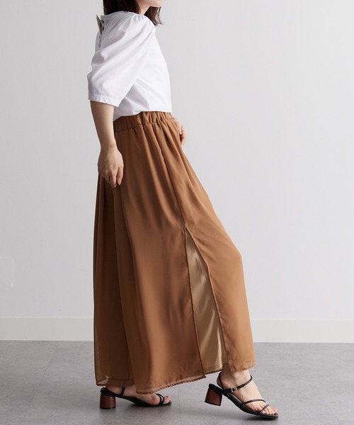 RANAN(ラナン)の「ひんやり!サイドスリットシフォンパンツ(その他パンツ・レディース・ブラック/ブラック系/ダークブルー/ベージュ/ベージュ系/モカ・LL/L/M)」の14枚目の写真