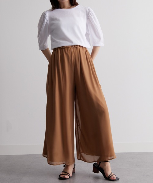 RANAN(ラナン)の「ひんやり!サイドスリットシフォンパンツ(その他パンツ・レディース・ブラック/ブラック系/ダークブルー/ベージュ/ベージュ系/モカ・LL/L/M)」の16枚目の写真