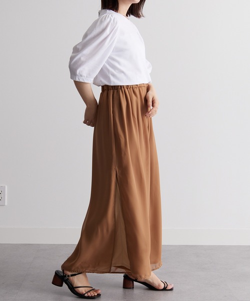 RANAN(ラナン)の「ひんやり!サイドスリットシフォンパンツ(その他パンツ・レディース・ブラック/ブラック系/ダークブルー/ベージュ/ベージュ系/モカ・LL/L/M)」の17枚目の写真