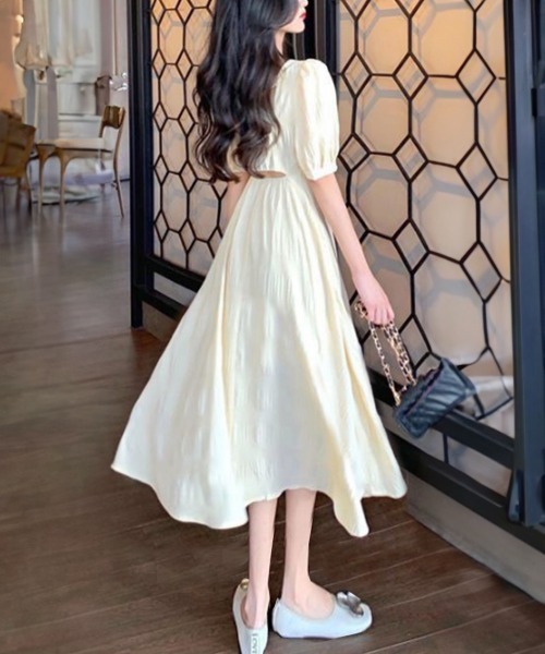 Miniministore(ミニミニストア)の「夏ワンピース レディース半袖 選べる2丈(ワンピース・レディース・ブラック/アイボリー系/アイボリー/ブラック系・L/M)」の15枚目の写真
