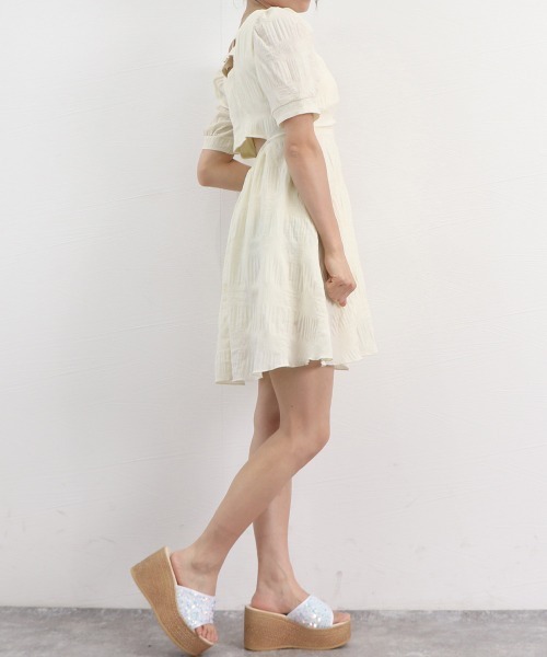 Miniministore(ミニミニストア)の「夏ワンピース レディース半袖 選べる2丈(ワンピース・レディース・ブラック/アイボリー系/アイボリー/ブラック系・L/M)」の21枚目の写真