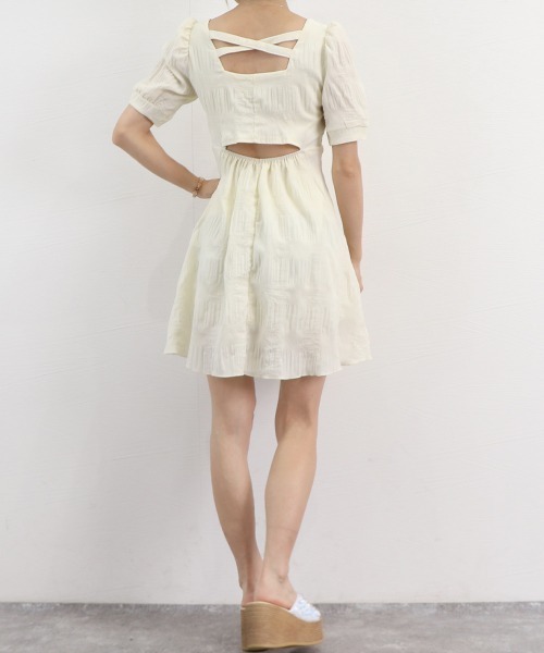 Miniministore(ミニミニストア)の「夏ワンピース レディース半袖 選べる2丈(ワンピース・レディース・ブラック/アイボリー系/アイボリー/ブラック系・L/M)」の22枚目の写真