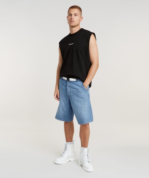 G-STAR(ジースター)の「TRAVAIL SHORTS/ライトウェイトワイドデニムショートパンツ(デニムパンツ・メンズ・インディゴブルー・28inch/30inch/32inch/34inch)」の3枚目の写真