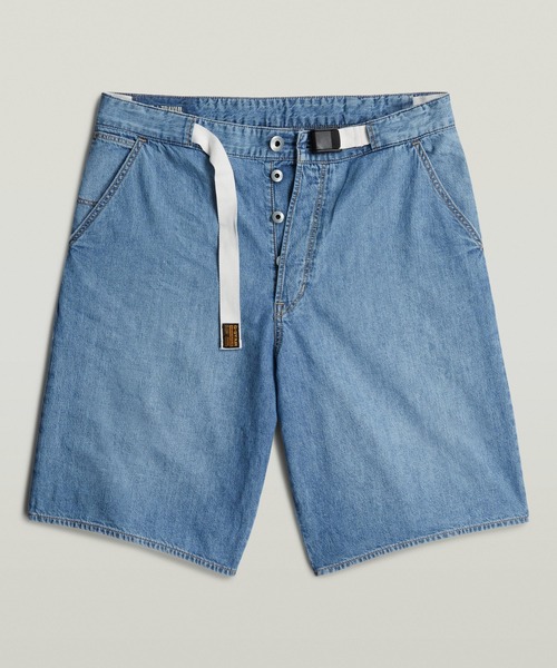 G-STAR(ジースター)の「TRAVAIL SHORTS/ライトウェイトワイドデニムショートパンツ(デニムパンツ・メンズ・インディゴブルー・28inch/30inch/32inch/34inch)」の4枚目の写真