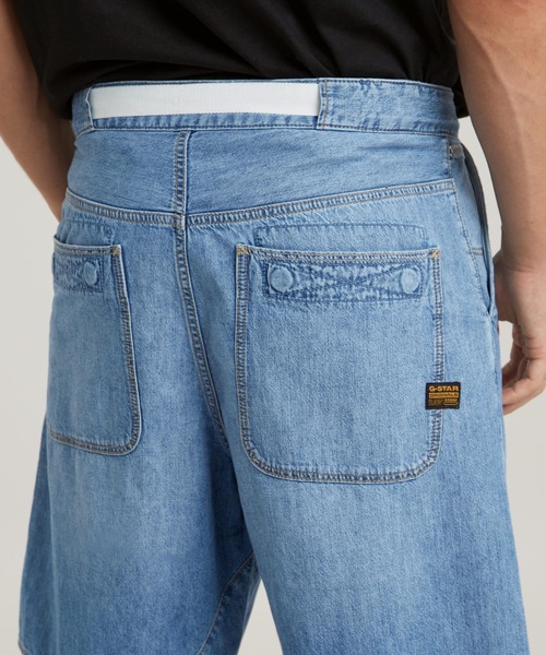 G-STAR(ジースター)の「TRAVAIL SHORTS/ライトウェイトワイドデニムショートパンツ(デニムパンツ・メンズ・インディゴブルー・28inch/30inch/32inch/34inch)」の5枚目の写真