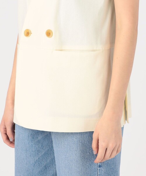 美品⭐マカフィー 24SS コットンラッセル Vカラージレ 黒 36 M相当 マカフィー 24SS コットンラッセル Vカラージレ 黒 36 M相当