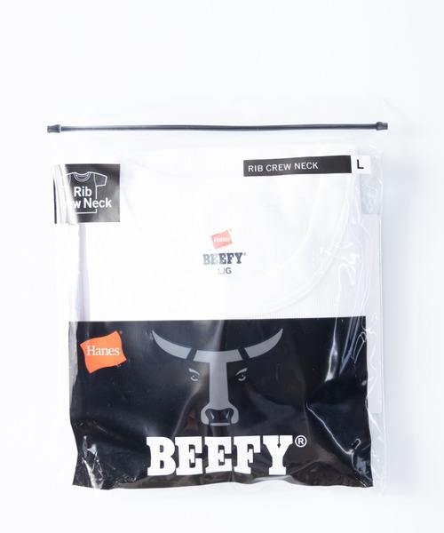 HANES(ヘインズ)の「BEEFY ビーフィー リブ クルーネック 半袖Tシャツ(Tシャツ/カットソー・メンズ・ヘザーグレー/ネイビー/ホワイト/ブラック・S/M/L/XL)」の5枚目の写真