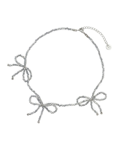 VIS（ビス）の「ビーズリボンネックレス（ネックレス・レディース・シルバー/ブラック/その他・FREE）」の7枚目の写真