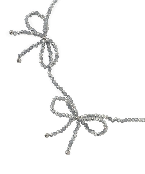 VIS（ビス）の「ビーズリボンネックレス（ネックレス・レディース・シルバー/ブラック/その他・FREE）」の8枚目の写真