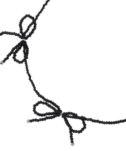 VIS（ビス）の「ビーズリボンネックレス（ネックレス・レディース・シルバー/ブラック/その他・FREE）」の5枚目の写真