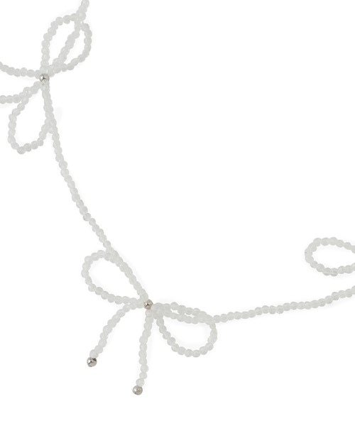 VIS（ビス）の「ビーズリボンネックレス（ネックレス・レディース・シルバー/ブラック/その他・FREE）」の6枚目の写真