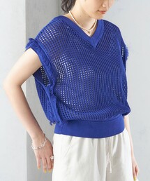 ジレ」に該当するブルー・ネイビー/青色系のファッション通販