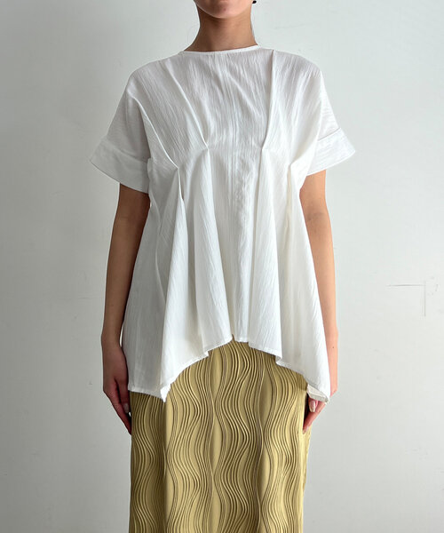 Chez toi（シェトワ）の「ウエストタックペプラムブラウス（シャツ/ブラウス・レディース・ピンク/ブラック/サックスブルー/オフホワイト・FREE）」の18枚目の写真