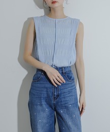HEYUMM | シャーリングパイピングカットトップ(Tシャツ/カットソー)