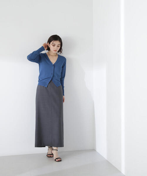 NATURAL BEAUTY BASIC(ナチュラルビューティーベーシック)の「◇レーヨンナイロンシリーズ Vネックコンパクトカーディガン(カーディガン/ボレロ・レディース・ブラック/オフホワイト/ダークブルー/レッド・FREE)」の10枚目の写真