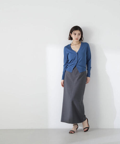 NATURAL BEAUTY BASIC(ナチュラルビューティーベーシック)の「◇レーヨンナイロンシリーズ Vネックコンパクトカーディガン(カーディガン/ボレロ・レディース・ブラック/オフホワイト/ダークブルー/レッド・FREE)」の15枚目の写真