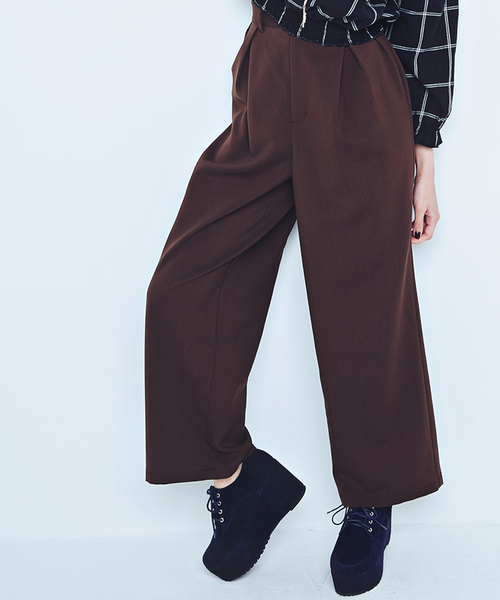 WEGO（ウィゴー）の「WEGO/ハイウエストバギーパンツ（その他パンツ・レディース・ブラック/ブラウン・FREE）」の2枚目の写真