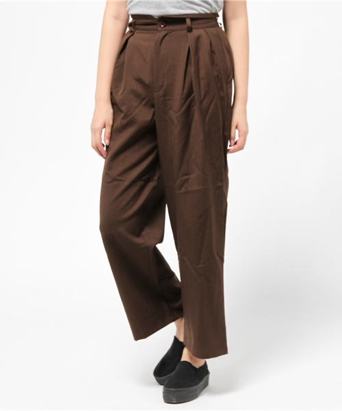 WEGO（ウィゴー）の「WEGO/ハイウエストバギーパンツ（その他パンツ・レディース・ブラック/ブラウン・FREE）」の4枚目の写真