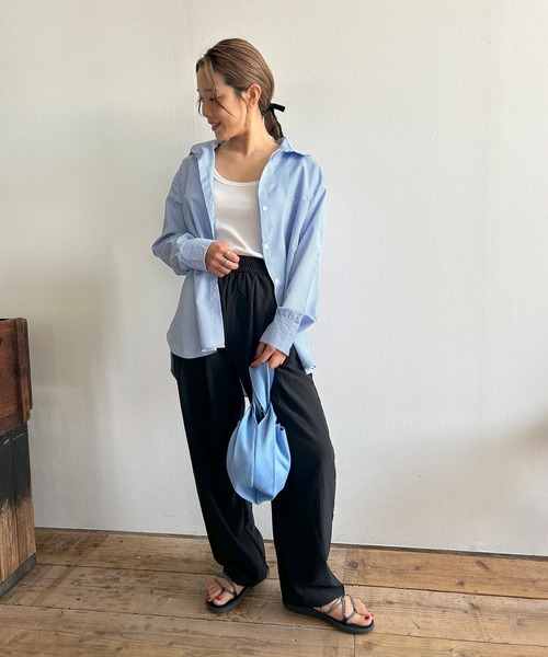 Kotoe（コトエ）の「タック ワイドパンツ ゴム（スラックス・レディース・ピンク/ブラック/グレー・M/L）」の14枚目の写真