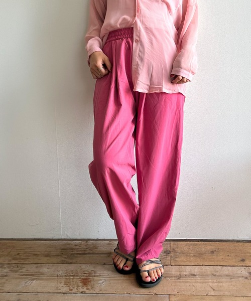 Kotoe（コトエ）の「タック ワイドパンツ ゴム（スラックス・レディース・ピンク/ブラック/グレー・M/L）」の6枚目の写真