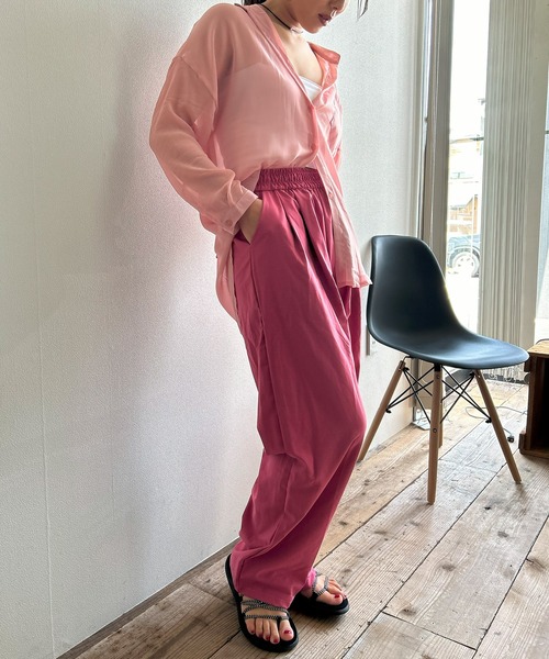 Kotoe（コトエ）の「タック ワイドパンツ ゴム（スラックス・レディース・ピンク/ブラック/グレー・M/L）」の7枚目の写真