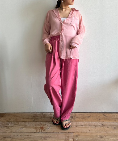 Kotoe（コトエ）の「タック ワイドパンツ ゴム（スラックス・レディース・ピンク/ブラック/グレー・M/L）」の4枚目の写真