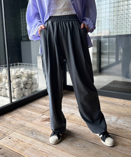 Kotoe（コトエ）の「タック ワイドパンツ ゴム（スラックス・レディース・ピンク/ブラック/グレー・M/L）」の16枚目の写真