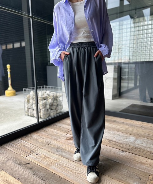 Kotoe（コトエ）の「タック ワイドパンツ ゴム（スラックス・レディース・ピンク/ブラック/グレー・M/L）」の19枚目の写真