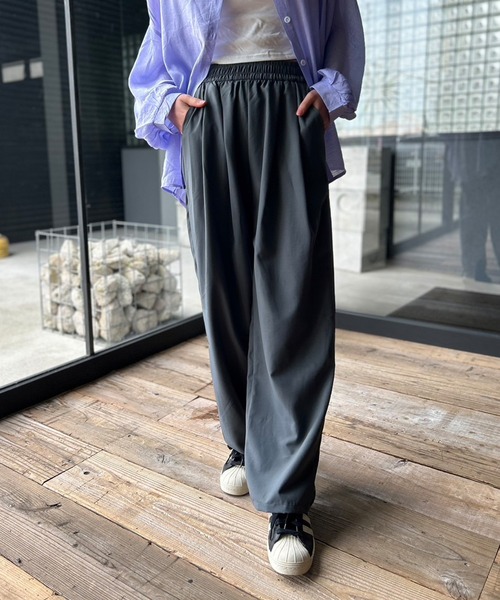 Kotoe（コトエ）の「タック ワイドパンツ ゴム（スラックス・レディース・ピンク/ブラック/グレー・M/L）」の20枚目の写真