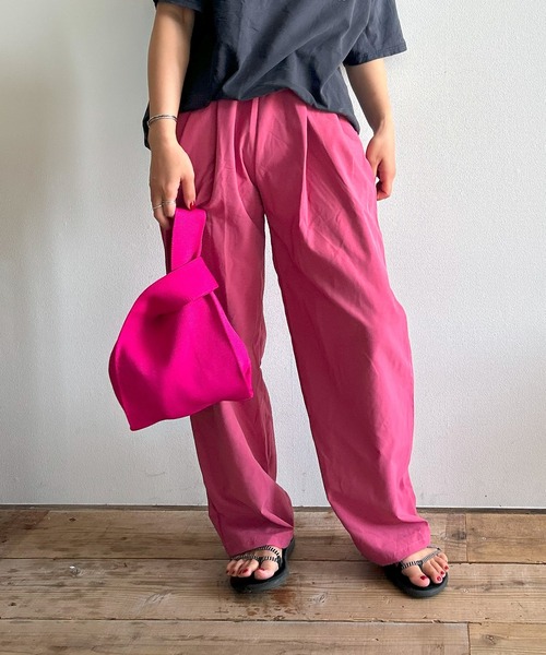 Kotoe（コトエ）の「タック ワイドパンツ ゴム（スラックス・レディース・ピンク/ブラック/グレー・M/L）」の21枚目の写真