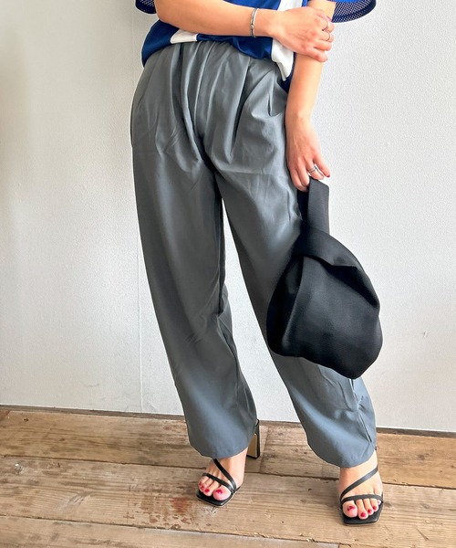 Kotoe（コトエ）の「タック ワイドパンツ ゴム（スラックス・レディース・ピンク/ブラック/グレー・M/L）」の22枚目の写真