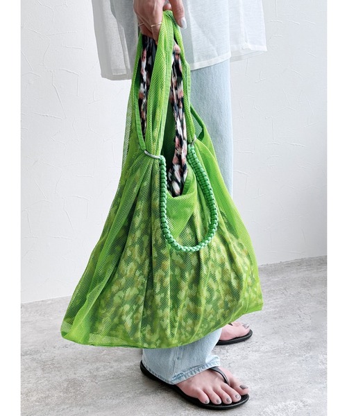 reca（レカ）の「マルチwayメッシュバッグ（トートバッグ・レディース・オレンジ/グリーン/グレー/ブラック/グリーン系その他/テラコッタ/ブルーグレー/グレイッシュベージュ/オフホワイト・ONE SIZE）」の7枚目の写真