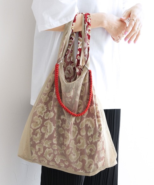 reca（レカ）の「マルチwayメッシュバッグ（トートバッグ・レディース・オレンジ/グリーン/グレー/ブラック/グリーン系その他/テラコッタ/ブルーグレー/グレイッシュベージュ/オフホワイト・ONE SIZE）」の10枚目の写真