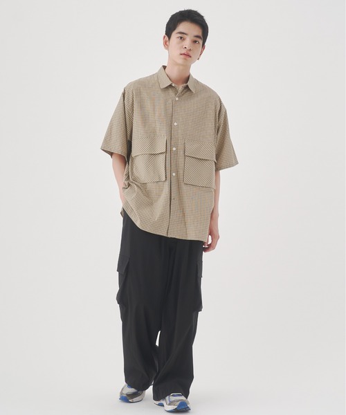 YOEL（ヨエル）の「YOEL - check shirt / チェックシャツ（シャツ/ブラウス・メンズ・ブルー/ベージュ・MEDIUM/LARGE）」の14枚目の写真