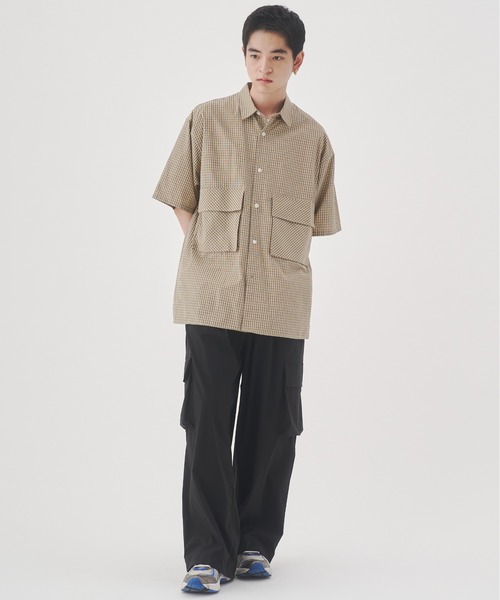 YOEL（ヨエル）の「YOEL - check shirt / チェックシャツ（シャツ/ブラウス・メンズ・ブルー/ベージュ・MEDIUM/LARGE）」の16枚目の写真