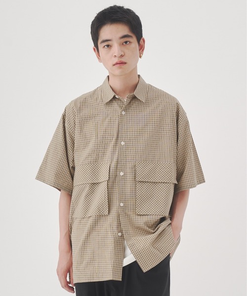 YOEL（ヨエル）の「YOEL - check shirt / チェックシャツ（シャツ/ブラウス・メンズ・ブルー/ベージュ・MEDIUM/LARGE）」の3枚目の写真