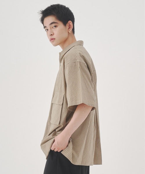 YOEL（ヨエル）の「YOEL - check shirt / チェックシャツ（シャツ/ブラウス・メンズ・ブルー/ベージュ・MEDIUM/LARGE）」の6枚目の写真