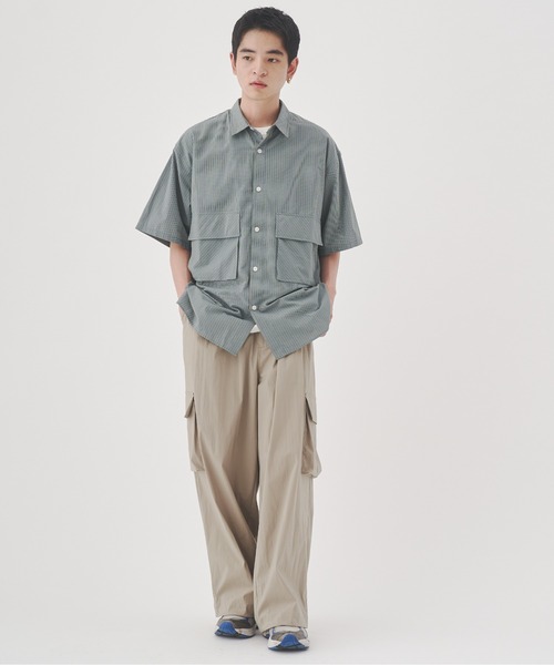 YOEL（ヨエル）の「YOEL - check shirt / チェックシャツ（シャツ/ブラウス・メンズ・ブルー/ベージュ・MEDIUM/LARGE）」の8枚目の写真