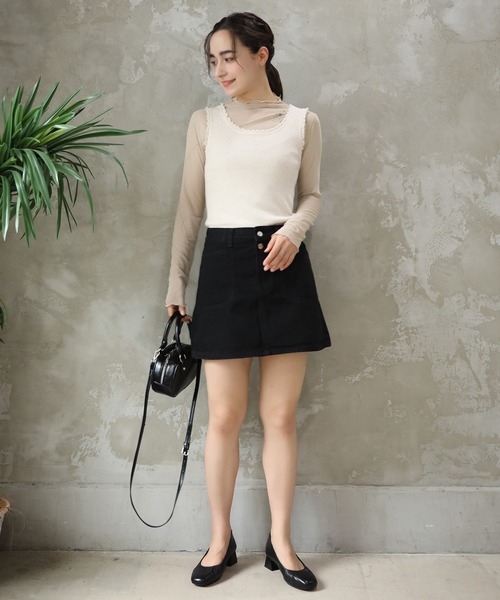 aimoha(アイモハ)の「レトロ裏地付きデニムミニスカート(デニムスカート・レディース・ブルー/ブラック・SMALL/MEDIUM/X-SMALL/LARGE)」の21枚目の写真