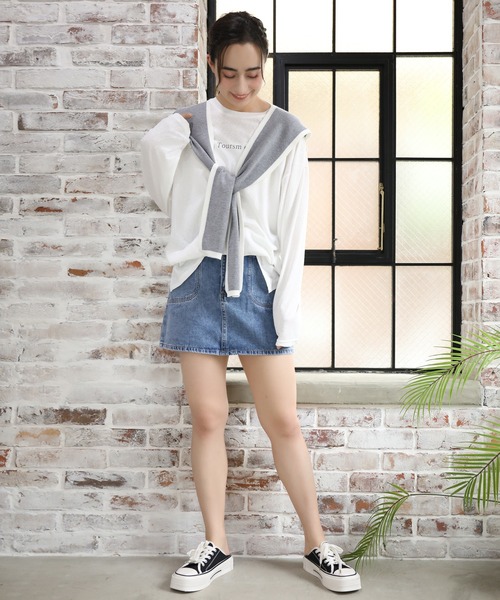 セール】レトロ裏地付きデニムミニスカート（デニムスカート）｜aimoha