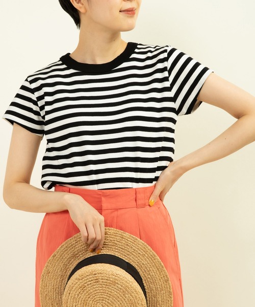 CHILD WOMAN（チャイルドウーマン）の「連シルフライスクルーネック 半袖Ｔシャツ（Tシャツ/カットソー・レディース・ブラック系その他/ピンク/サックスブルー/ブラック/ブラック系その他2/レッド系その他2/レッド系その他・FREE）」の3枚目の写真