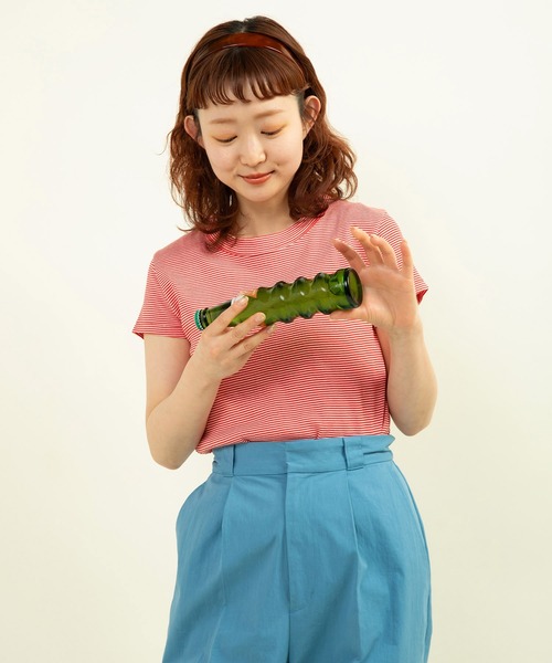 CHILD WOMAN（チャイルドウーマン）の「連シルフライスクルーネック 半袖Ｔシャツ（Tシャツ/カットソー・レディース・ブラック系その他/ピンク/サックスブルー/ブラック/ブラック系その他2/レッド系その他2/レッド系その他・FREE）」の6枚目の写真